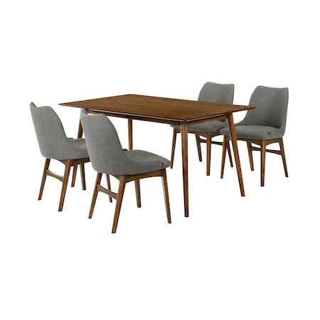 Armen Living Westmont and Azalea Charcoal and Walnut 5 Piece Dining Set SETWEDI5AZWACH